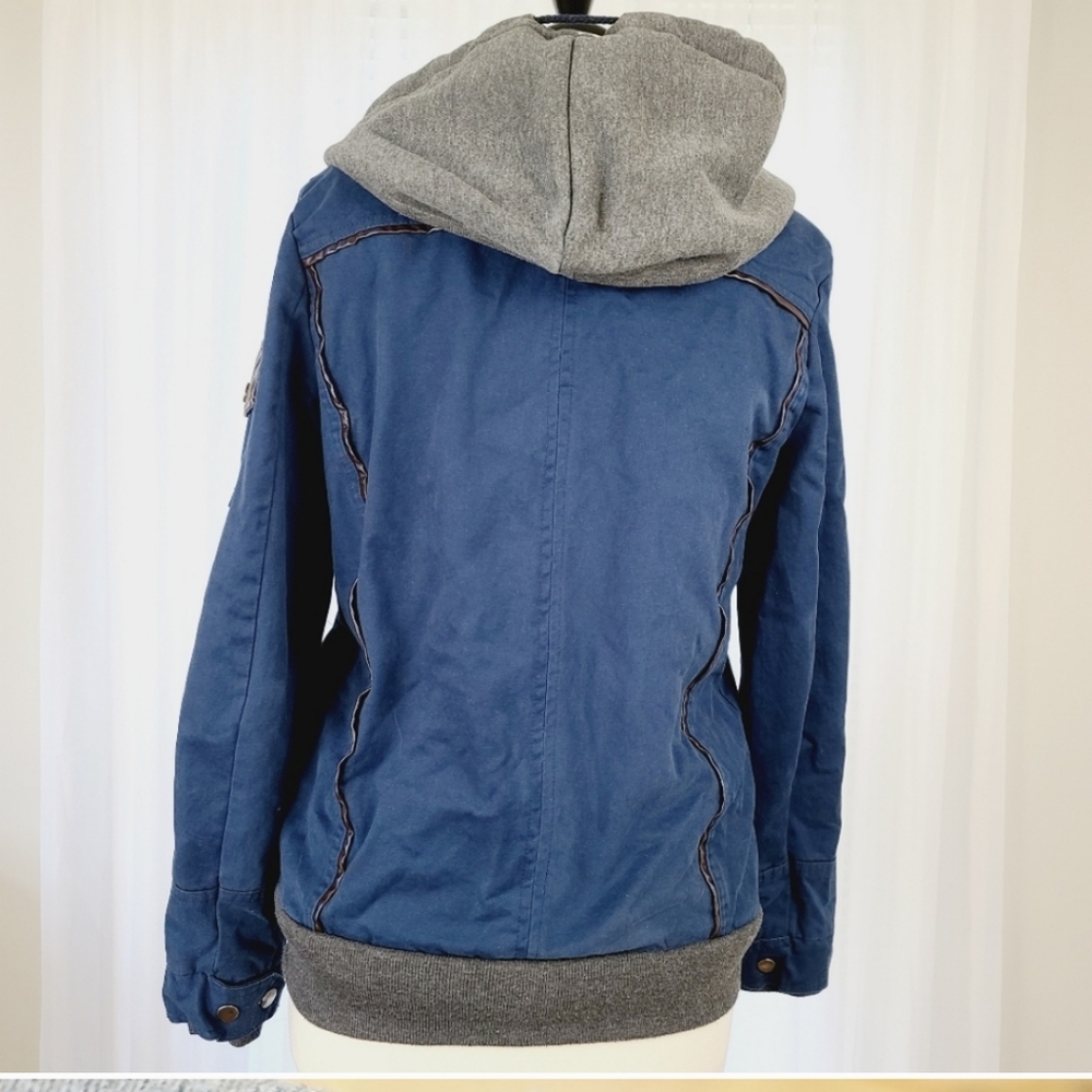 YIBAILIAN NAKETANO JACKET - Fleece lined, diagonal zip, hoodie Size L - Picture 2 of 8
